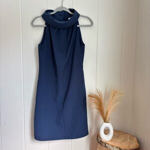 Sail to Sable Midnight Blue Halter Cocktail Party Dress